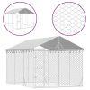 Outdoor Dog Kennel with Roof Silver 9.8'x14.8'x8.2' Galvanized Steel