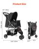 Pet Stroller Foldable 3 Wheels Dog Stroller with Brake up to 35lbs Travel Camp