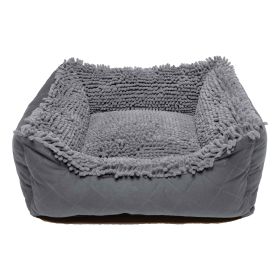 DGS Pet Products Dirty Dog Lounger Bed Small Brown 22" x 20" x 8" (Color: Cool Grey, size: large)